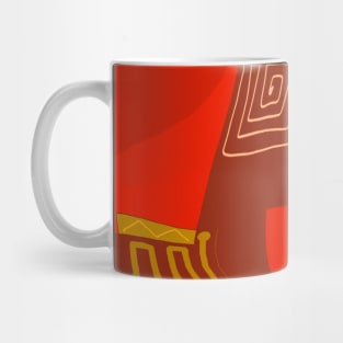 Mazipoodles Psychedelic Egyptian Collage Maroon Red Ochre Mug